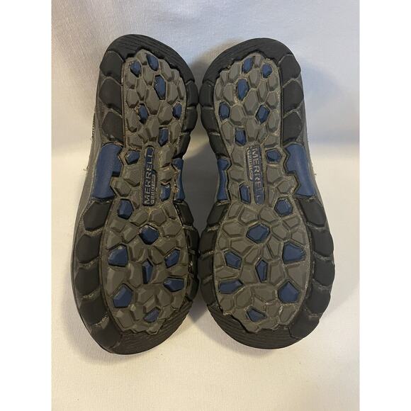 Merrell Youth Capra Mid Waterproof Hiking Boots 11.5M Blue Grey Trail 61633 - Picture 4 of 5